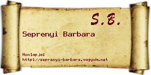 Seprenyi Barbara névjegykártya