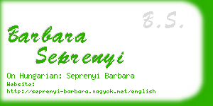 barbara seprenyi business card